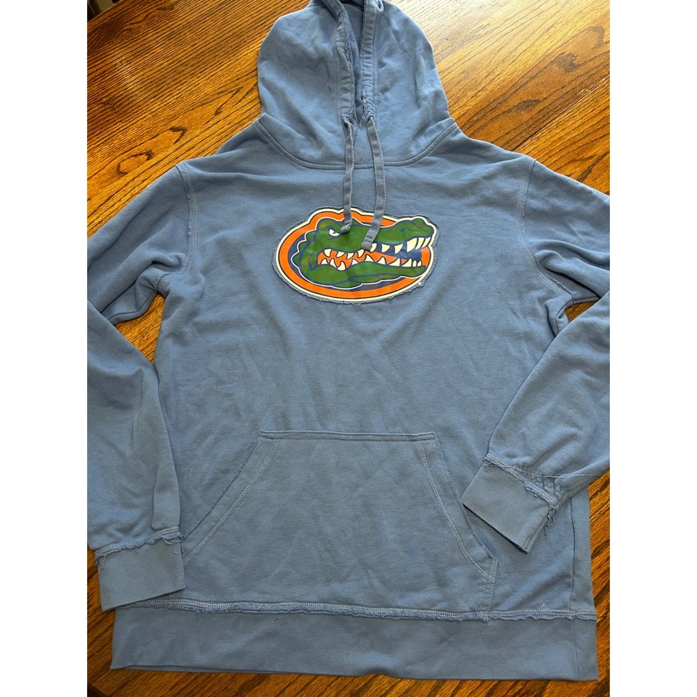 Box Seat Clothing Co Florida Gators Hoodie Mens Large Blue Raw Edge Distressed‎